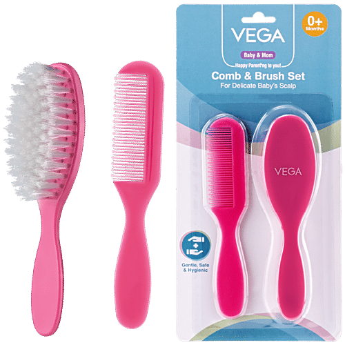 Vega Baby Mom Comb Brush Set Pink, pcs