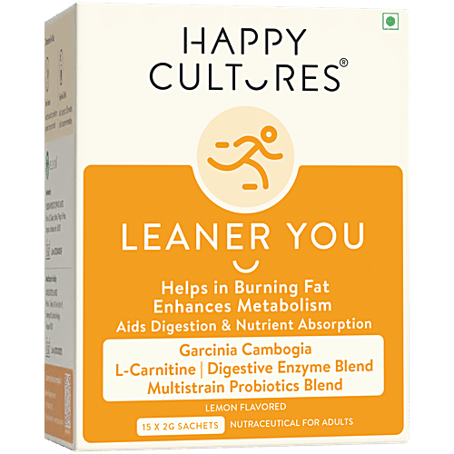 Buy Happy Cultures Leaner You Lemon Flavoured Probiotics & L-Carnitine  Nutraceutical For Adults Online at Best Price of Rs 425 - bigbasket