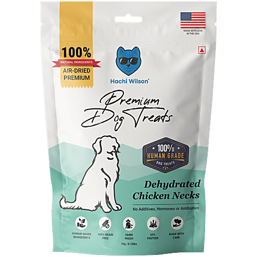 Hachi Wilson Dehydrated Chicken Necks Premium Dog Treats, 70 g