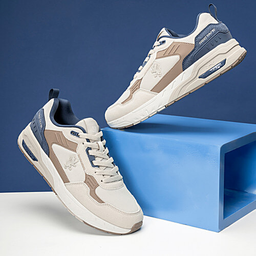 Redtape Beige Navy Casual Sneaker Shoes For Men, Pair