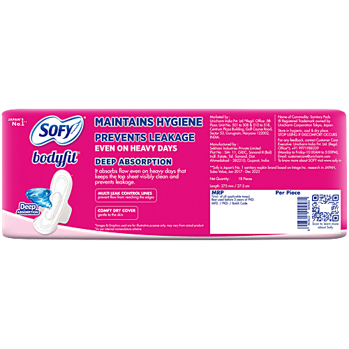 Sofy Bodyflt Sanltary Napkin With Wings (Xl) 18 Pads