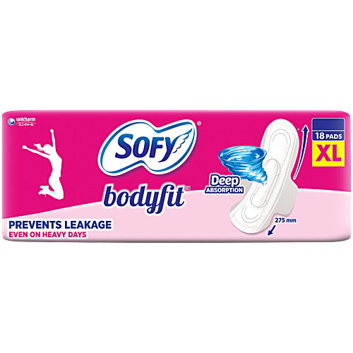 Sofy Bodyflt Sanltary Napkin With Wings (Xl) 18 Pads