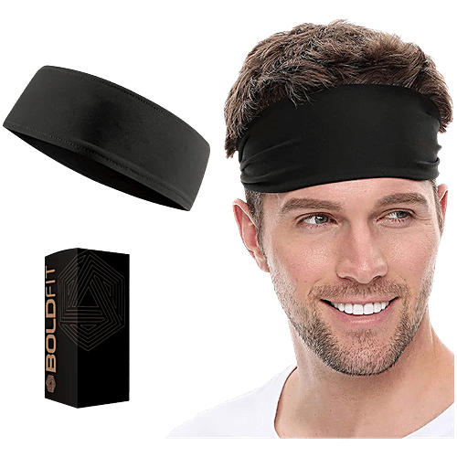 Boldfit Cotton Headband Black, pc