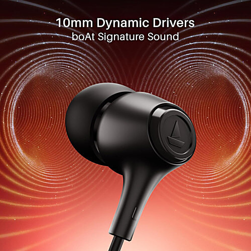 boAt Bassheads 95 Wired Earphones (Active Black)