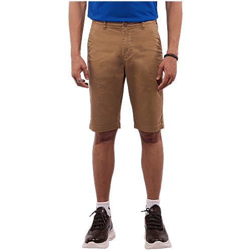 Buy Hoversoul Men's Cotton Lycra Shorts Khaki Online at Best
