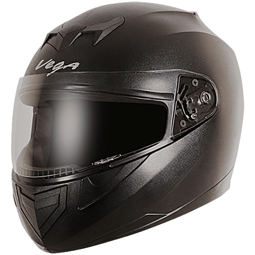 Vega Auto Edge ISI Certified Unisex Full Face Helmet With Gloss Finish  Clear Visor Black, pc