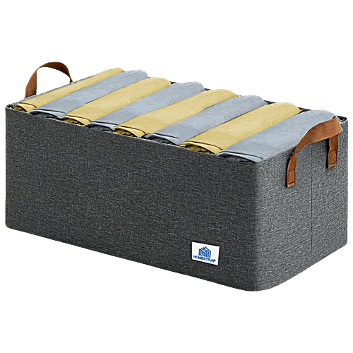 Buy Homestrap Foldable Storage Basket - Grey Online at Best Price