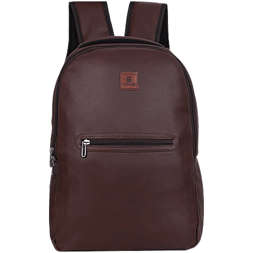T-Travel Haute Sauce Women's Daily Use Onyx Brown One  Zipper Vegan Leatherite Travel  Backpack