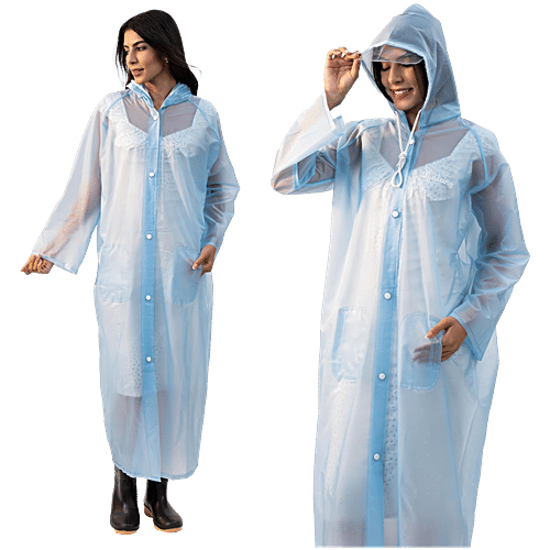 Desi Womens Wet Gear Buy Lifelong Women's Raincoat Large, Sky Blue
