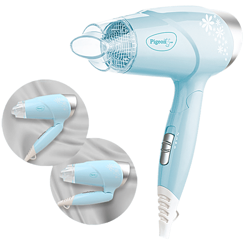 Pigeon Refine Foldable Hair Dryer 1400W, Heat Speed Settings, Blue,  Unit