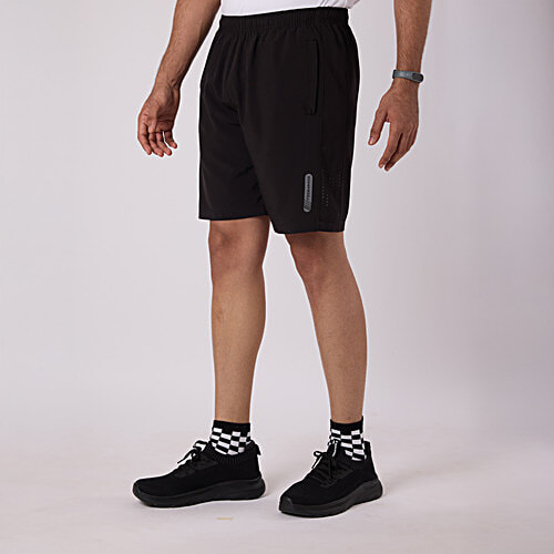 Buy Hoversoul Men's Black & Grey Active Wear Shorts Online at Best