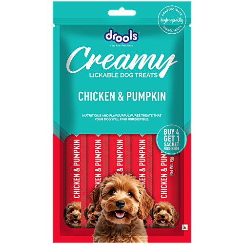 Buy Drools Chicken Pumpkin Creamy Lickable Dog Treats Online at