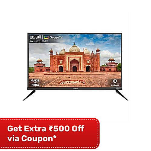 Croma 80 cm 32 inch HD Ready LED Smart Google TV With Dolby Audio, Unit