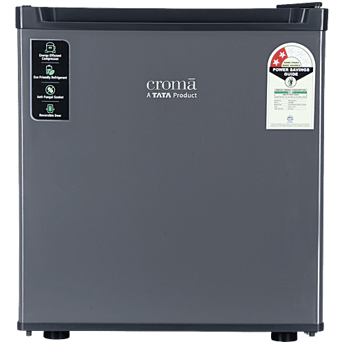 Croma 45 Litres Star Direct Cool Single Door Refrigerator With  Anti-Fungal Door Gasket 2025 Model, CRLR045DCC290113, Metallic Grey, Unit