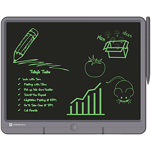 Paper Reusable Ruffpad Buy Portronics Ruffpad Re-Writable LCD Writing Pad - 38.1 cm, Grey ...