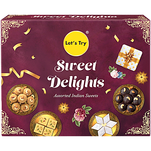 Buy Let's Try Assorted Box Of Indian Sweet Delights Online at Best