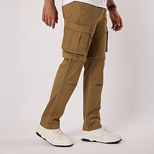 Hoversoul Cotton Lycra Convertible Cargo Pants Beige, pc