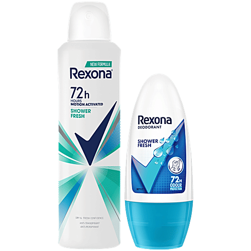 Buy Rexona-Deo Shower Fresh Deodorant Spray + Roll-On - 72H Odour