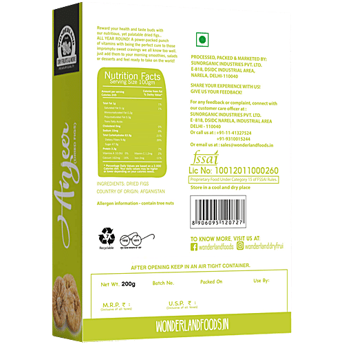 Wonderland Foods Dried Anjeer 200G