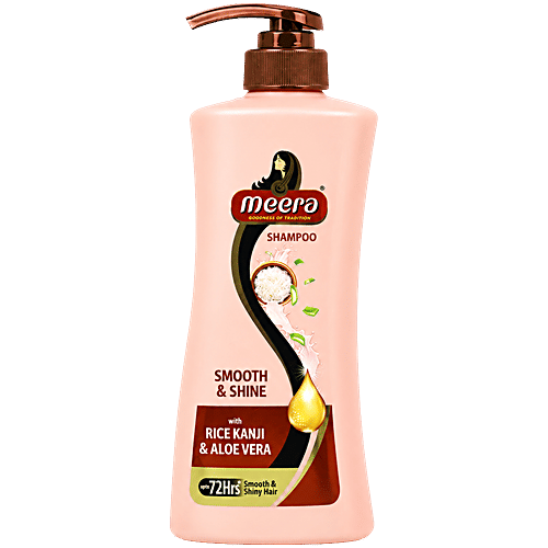 Meera Shampoo With Rice Kanji & Aloe Vera for Smooth and Shiny Hair 650ML