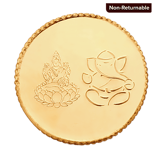 Tanishq 24 Karat Gold Coin With Lakshmi-Ganesha Motif 9999 Purity, g