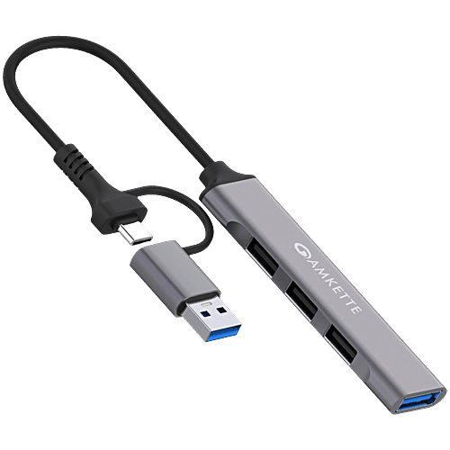 Buy Amkette 4 Port Hybrid USB 3.0 Hub - Type C+A Online at Best Price ...