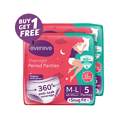 Evereve Period Panties M-L 5Pcs (Buy 1 Get 1)