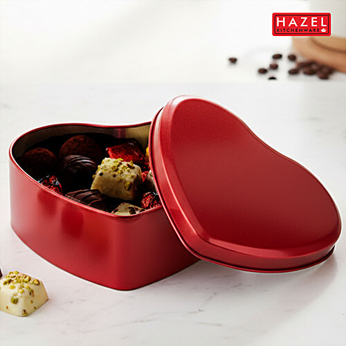 Buy Hazel Heart-Shaped Tin Valentine Heart Container Gift Box - Red ...