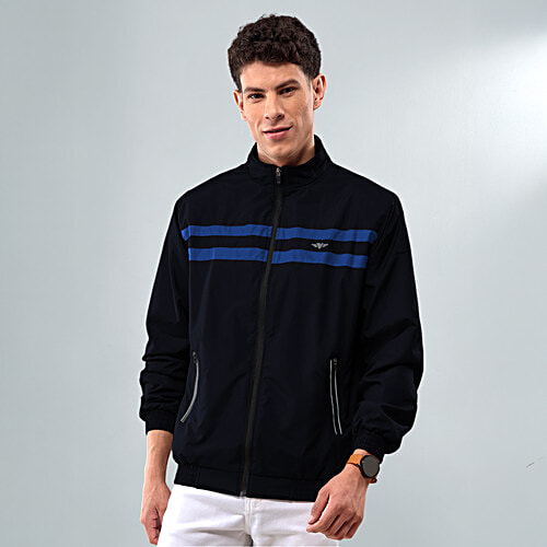 Buy Lux Venus Men's Striped Jacket - Navy Blue Online at Best