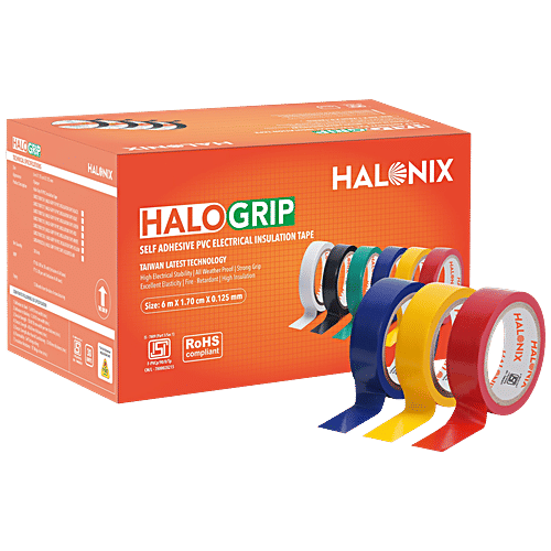 Buy Halonix Halo Grip Self Adhesive PVC Electrical Insulation Tape - 6 ...