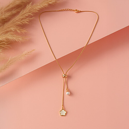 Buy Jewelz Pearl Drop Charm Necklace Online at Best Price of Rs