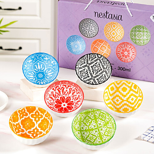 Buy Nestasia Vibrant Colour Artful Ceramic Bowl Online at Best