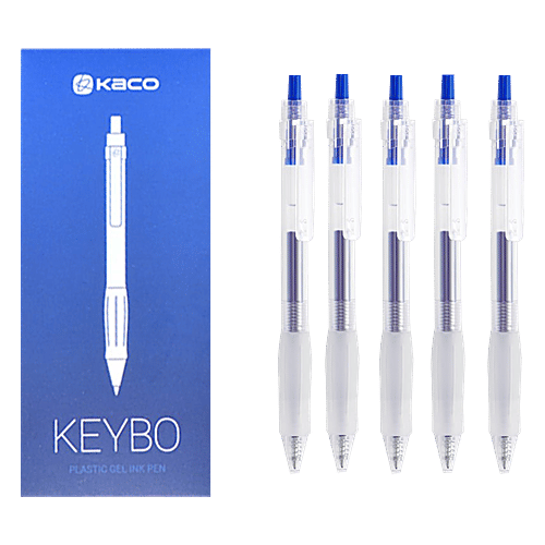 Buy Kaco Keybo Transparent Gel Pen With Soft Grip - Blue Ink