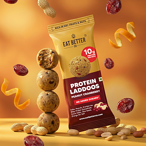 Buy Eat Better Co Peanut Cranberry Protein Laddoos Online at Best