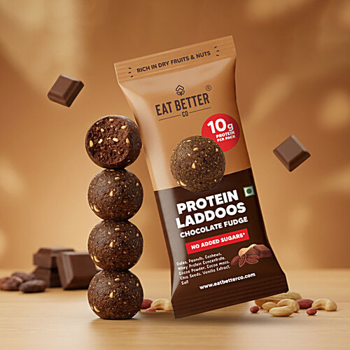 Buy Eat Better Co Chocolate Fudge Protein Laddoos Online at Best