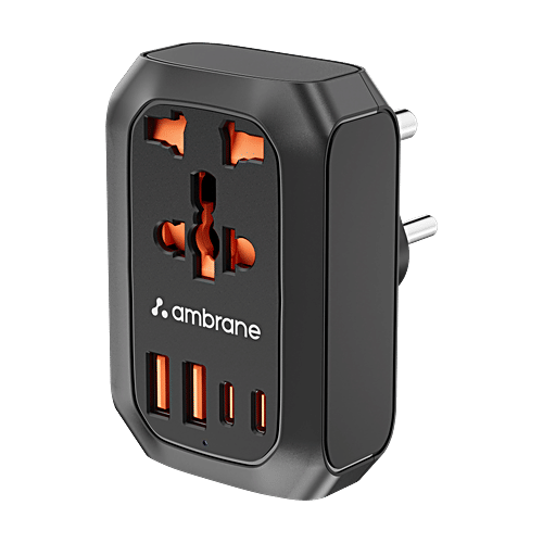 Buy Ambrane 5-in-1 MultiPort Adapter with Universal AC Socket, 2 x Type ...