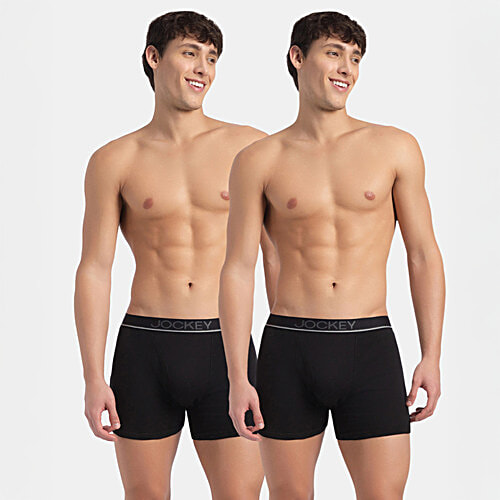 Buy Jockey 8009 Super Combed Cotton Rib Solid Boxer Brief With ...