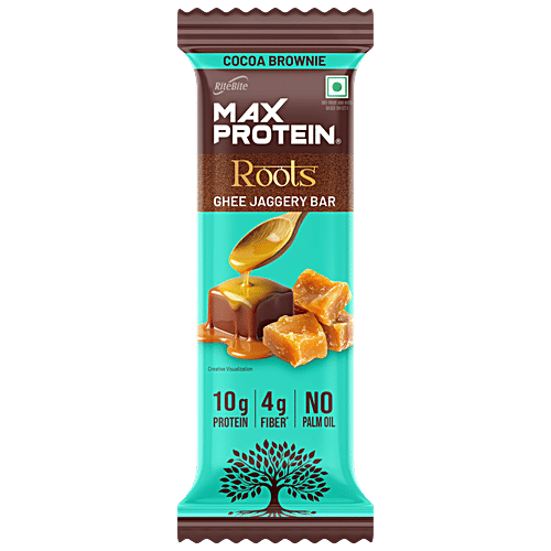 Buy RiteBite Max Protein Cocoa Brownie Roots Ghee Jaggery 10 g Protein ...