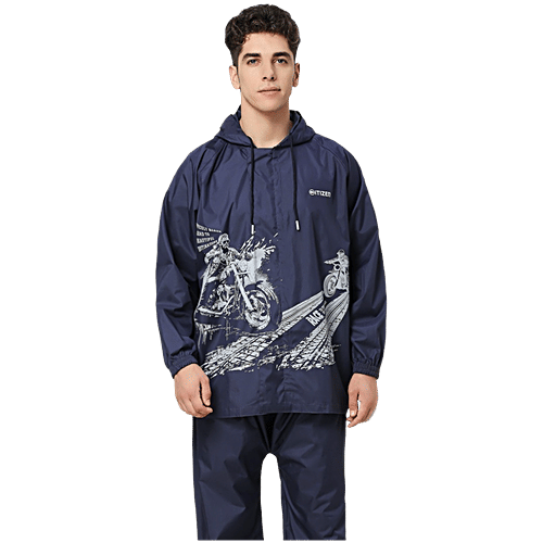 Buy Citizen Explorer Tapping Rubberised Fabric Rainsuit - Navy