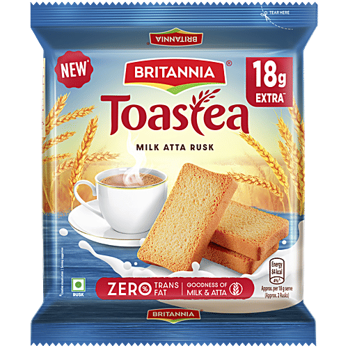 Buy Britannia Toastea Milk/Doodh Rusk - Crunchy, Zero Trans Fat, Ready ...