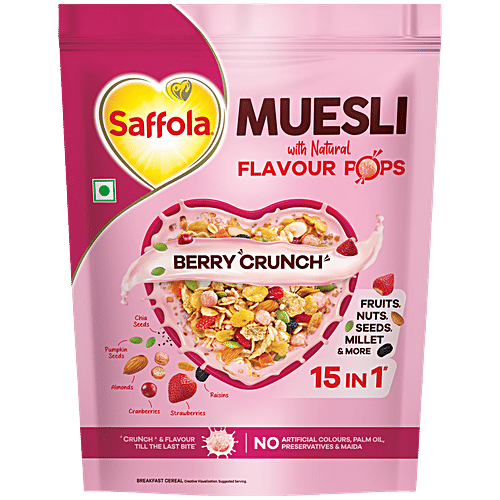 Saffola Berry Crunch Muesli With Flavour Pops 450 Gm