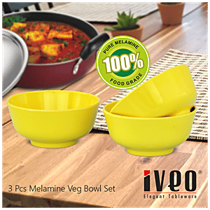 Buy Iveo 100% Melamine Veg Bowl Set Yellow Online at Best Price