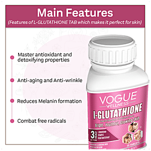best glutathione tablets in india Buy Vogue Wellness L-Glutathione Tablet - For Glowing Skin Online at Price of Rs null Potency:1 mg Cherry limit_one Wellza Glutathione Capsules for