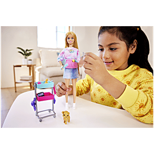 Buy Barbie Malibu Stylist Doll With 14 Accessories Playset