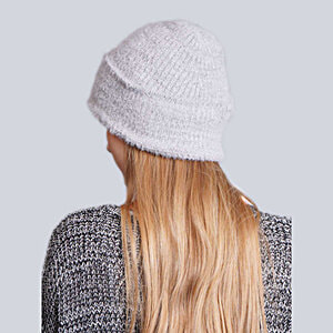 Buy Bharatasya Rabbit Fur Grey Beanie Cap - For Women Online at