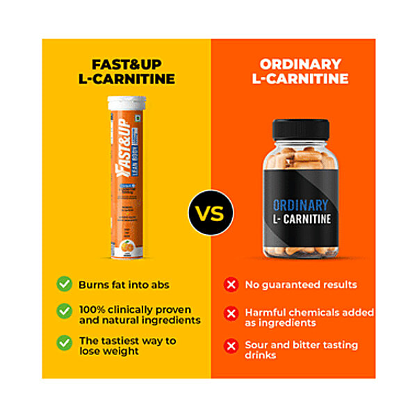 Buy Fast&Up Fast&Up Lean Body with L-Carnitine 2000mg Effervescent Tablets  (20 Each) Orange Online at Best Price of Rs 578.3