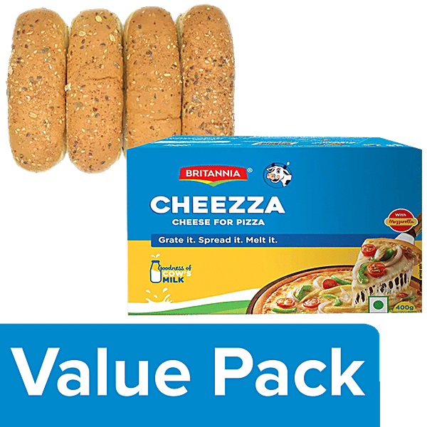 Buy bb Combo Britannia Cheezza Cheese Block-Pizza 200g + Fresho