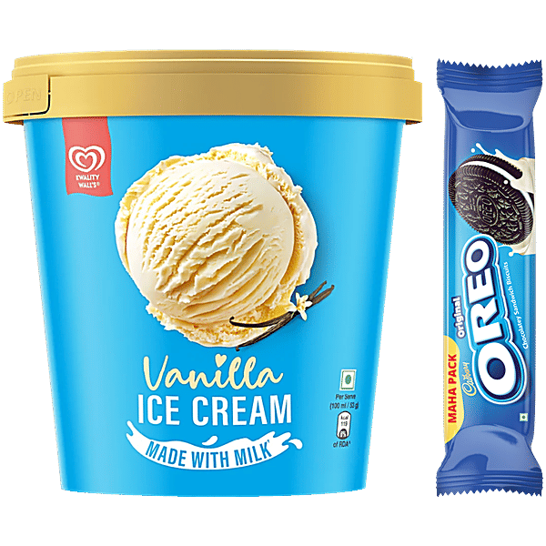Buy bb Combo Kwality Wall's Vanilla Ice Cream, 700ml + Cadbury