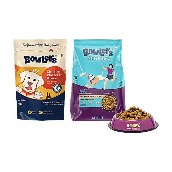 Buy Bowlers Nutrimax Chicken & Veg 3 kg+Chicken Platter In Gravy