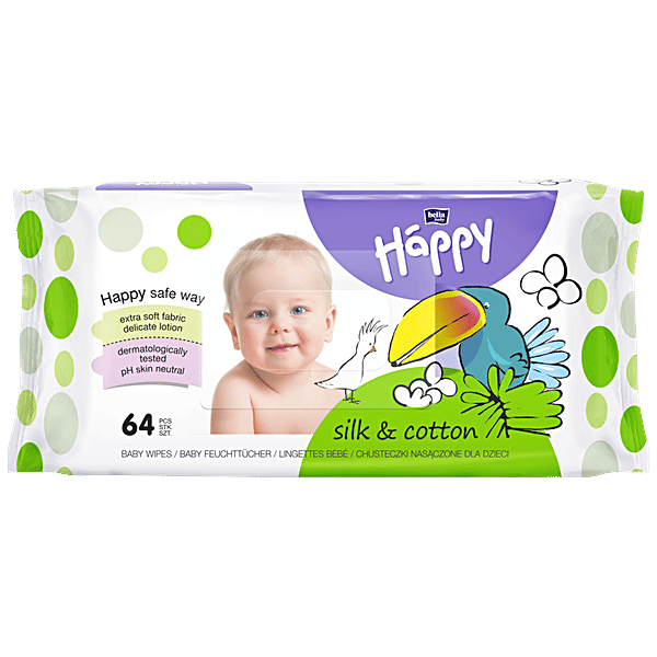Buy Bella Baby Happy Wet Wipes Silk Cotton 64 pcs Online at